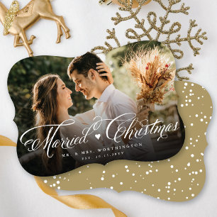 Mr.And Mrs. First 結婚した Christmas Photos結婚 シーズンカード