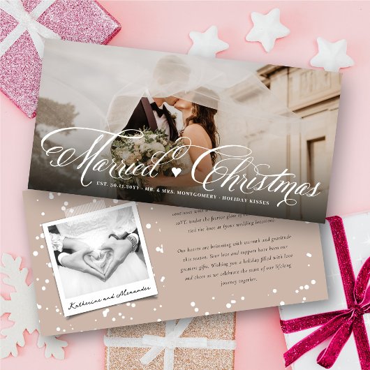 Mr.And Mrs. First 結婚した Christmas Photos結婚 シーズンカード