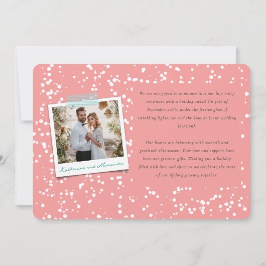 Mr And Mrs First Christmas Photo Collage Wedding 招待状 (裏面)