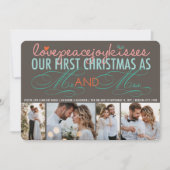 Mr And Mrs First Christmas Photo Collage Wedding 招待状 (正面)