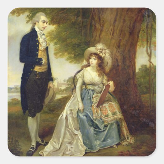 Mr. and Mrs. Fraser, c.1785-90 (キャンバス上の油) スクエアシール (正面)