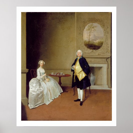 Mr. and Mrs. Hill, c.1750-51 (キャンバス上の油) ポスター (正面)