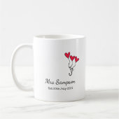 Mr And Mrs Mugs 5th Wedding Anniversary Keepsake コーヒーマグカップ (左)