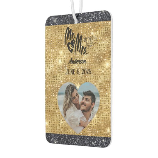 Mr.And Mrs. Nameフォト結婚式の引き出物 カーエアーフレッシュナー (左)