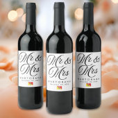 Mr and Mrs Personalized Sicilian Wedding ワインラベル