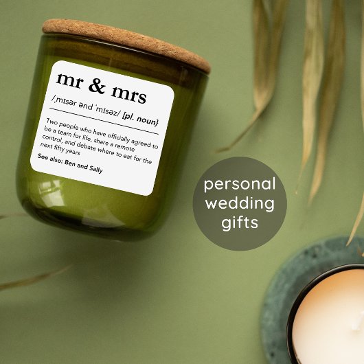 Mr and Mrs Personalized Wedding Gift Tag シール