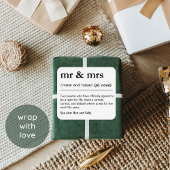 Mr and Mrs Personalized Wedding Gift Tag シール