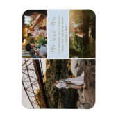 Mr.And Mrs. Thank You Photo Collage Blue and Data マグネット (縦)