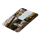 Mr.And Mrs. Thank You Photo Collage Blue and Data マグネット (左側)