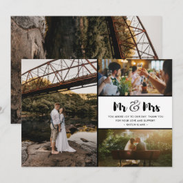 Mr.And Mrs. Thank You Photo Collage's 結婚. サンキューカード