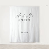 Mr and Mrs Wedding Backdrop Banner | Elegant  タペストリー (正面)