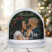 Mr and Mrs White Script Wedding Photo