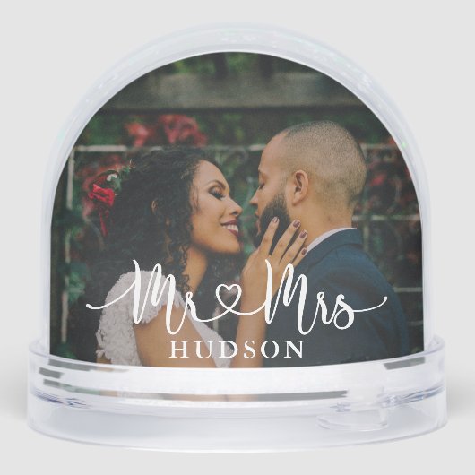 Mr and Mrs White Script Wedding Photo (裏面)