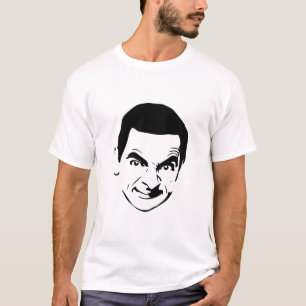 Mr Bean顔ステンシルアーポップ・アートのト Tシャツ