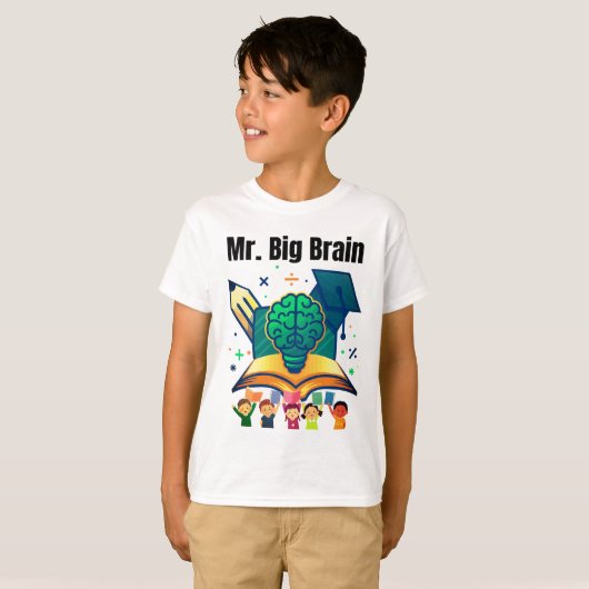  Mr. Big Brain Funny Smart Kids T-Shirt Tシャツ (正面フル)