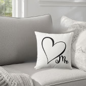 Mr. Black Heart Throw Pillow クッション