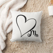 Mr. Black Heart Throw Pillow クッション (ブランケット)