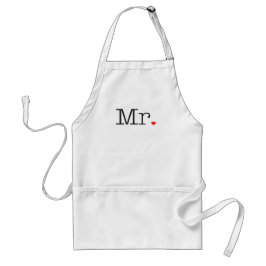 Mr Black Typewriter Red Heart Mens Wedding スタンダードエプロン