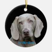 Mr Blue Eyes Photo Weimaraner パーソナライズされた Dog セラミックオーナメント (正面)