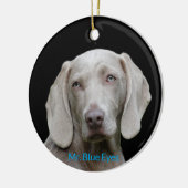 Mr Blue Eyes Photo Weimaraner パーソナライズされた Dog セラミックオーナメント (左)