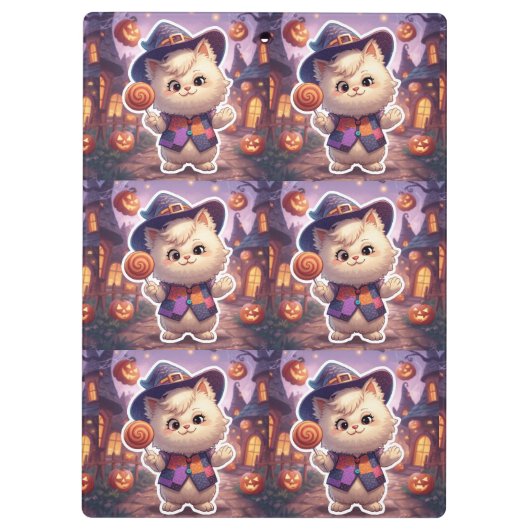 Mr. Bluffy – ハロウィーンの優しいブルーフマスター クリップボード (裏面)