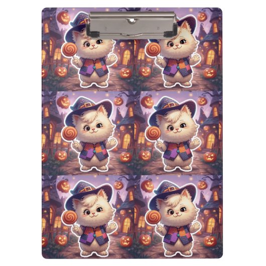 Mr. Bluffy – ハロウィーンの優しいブルーフマスター クリップボード (正面)