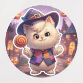 Mr. Bluffy – ハロウィーンの優しいブルーフマスター ラベル (デザイン1)