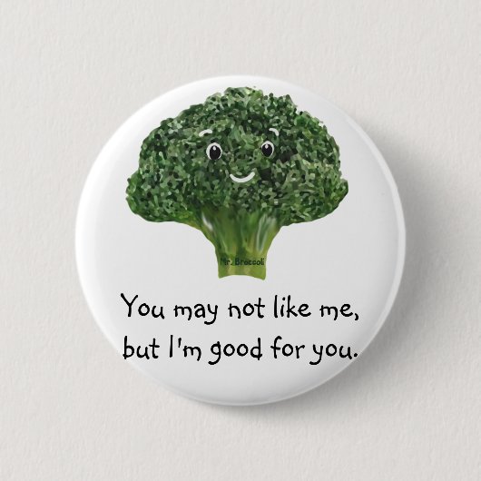 Mr.Broccoli 缶バッジ (正面)