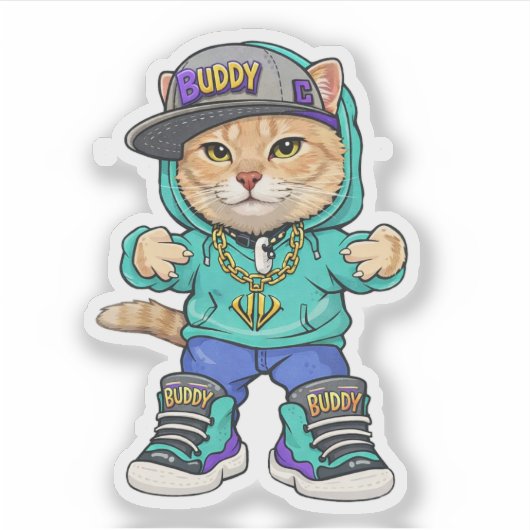  Mr. Buddy Sticker 💖 シール (正面)