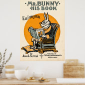 Mr. Bunny, his book - Adam L. Sutton Poster ポスター (キッチン)
