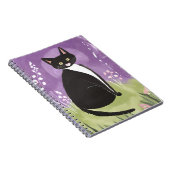 Mr. Chonk | タキシード猫 紫の水彩画 ノートブック (右側)