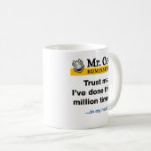Mr. Cow マグカップ 信じてください。何度もやりました (正面右)