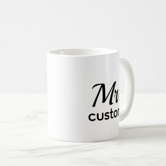 Mr Custom Personalized Name Mug – Classic Minimali コーヒーマグカップ (正面右)