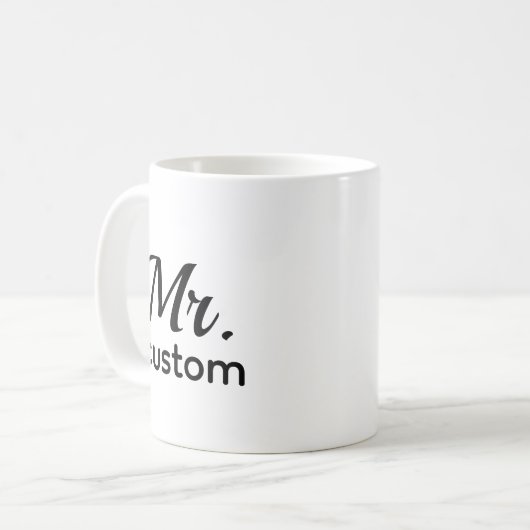Mr Custom Personalized Name Mug – Classic Minimali コーヒーマグカップ (正面左)