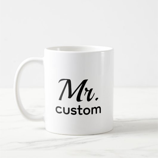 Mr Custom Personalized Name Mug – Classic Minimali コーヒーマグカップ (左)