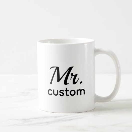 Mr Custom Personalized Name Mug – Classic Minimali コーヒーマグカップ (右)