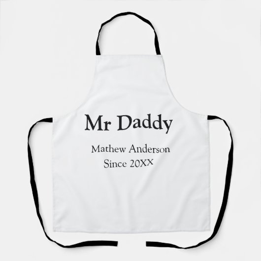 Mr Daddy since add year name parents father name g エプロン (正面)