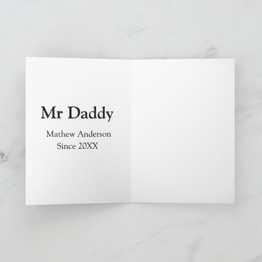 Mr Daddy since add year name parents father name g カード (内部)