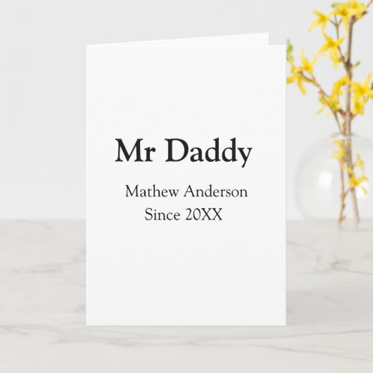 Mr Daddy since add year name parents father name g カード (黄色い花)
