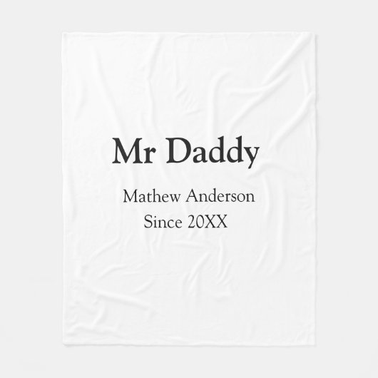 Mr Daddy since add year name parents father name g フリースブランケット (正面)