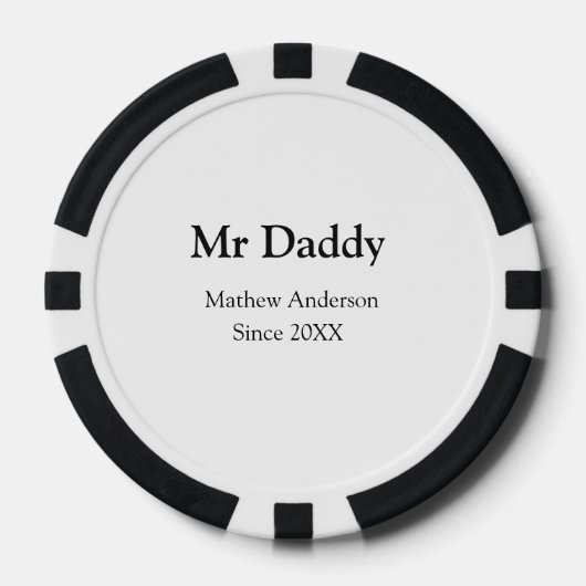 Mr Daddy since add year name parents father name g ポーカーチップ (正面)