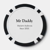 Mr Daddy since add year name parents father name g ポーカーチップ (裏面)