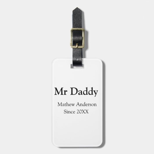 Mr Daddy since add year name parents father name g ラゲッジタグ (正面縦)