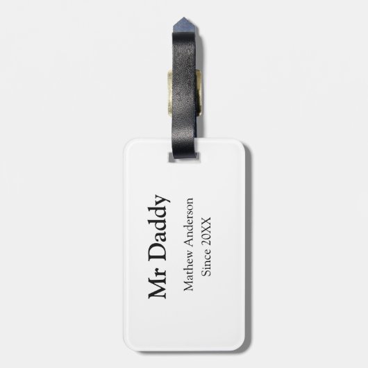 Mr Daddy since add year name parents father name g ラゲッジタグ (裏面縦)