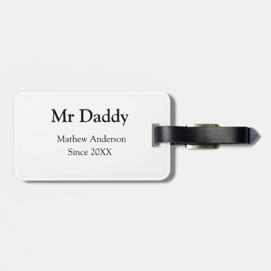 Mr Daddy since add year name parents father name g ラゲッジタグ (裏面横)