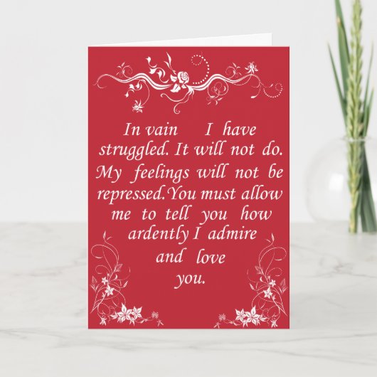 Mr Darcy Valentine Card no1 - Pride and Prejudice シーズンカード (正面)