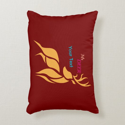 Mr. Deer Graphic – Rustic Woodland Style アクセントクッション (正面(垂直))