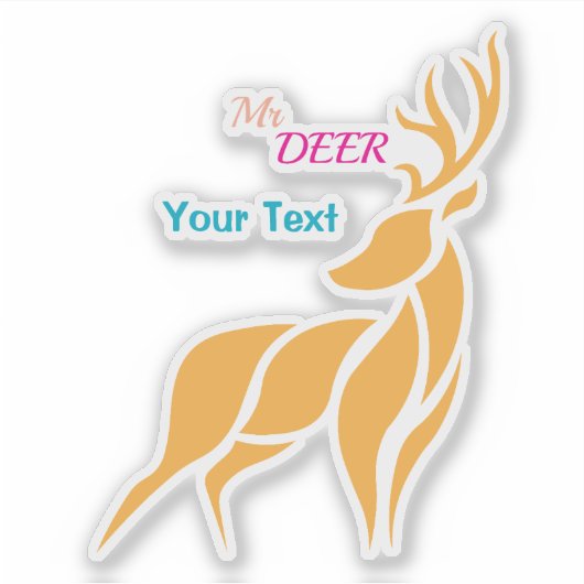 Mr. Deer Graphic – Rustic Woodland Style シール (正面)
