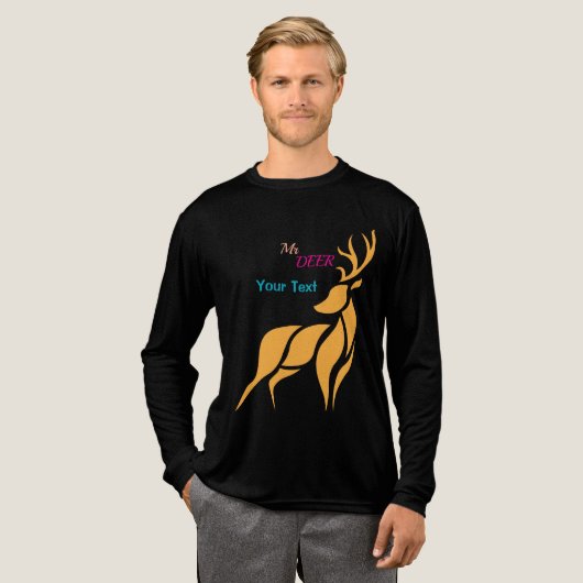 Mr. Deer Graphic – Rustic Woodland Style トライブレンドＴシャツ (正面全体)