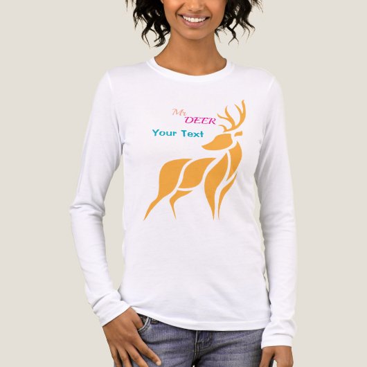Mr. Deer Graphic – Rustic Woodland Style トライブレンドＴシャツ (正面)